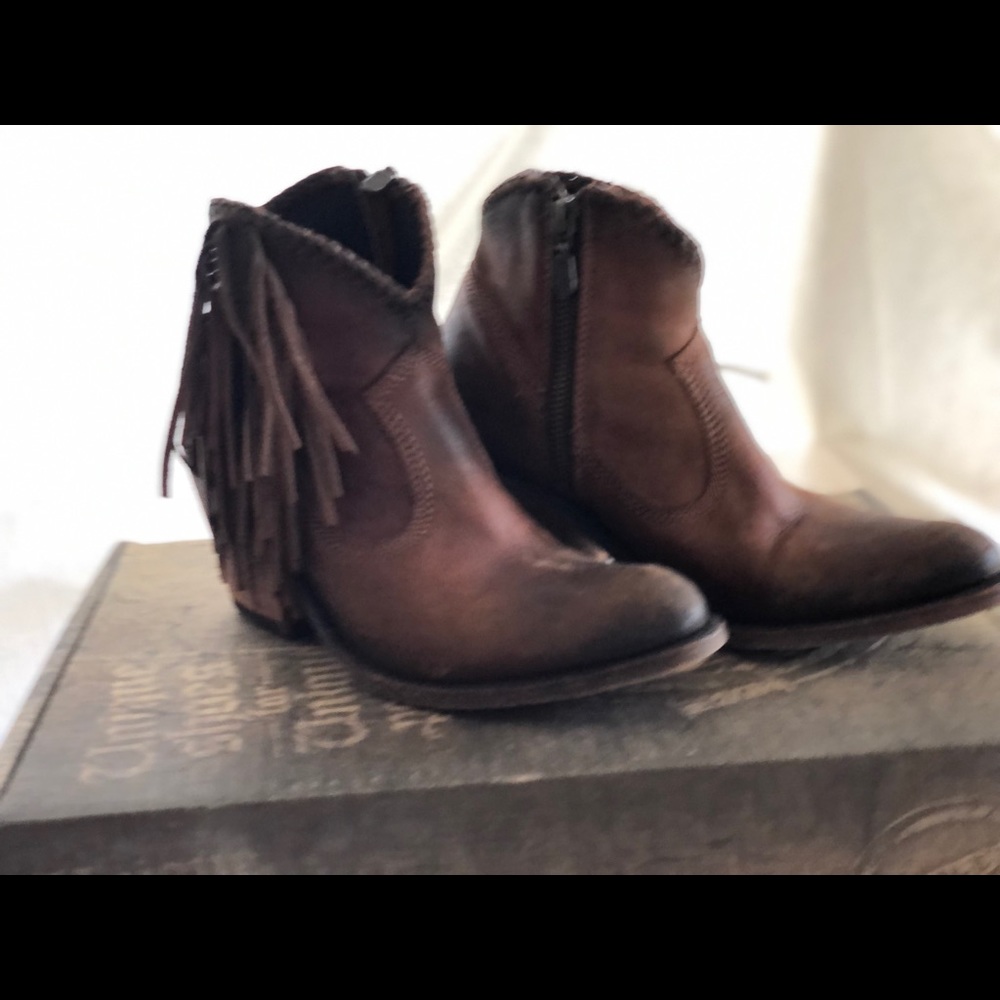 Liberty Chloe Side Fringe Ankle Booties